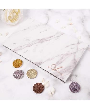 Allwon Marble Magnetic Makeup Palette with Mirror - White Empty Palette for Eyeshadow, Lipstick, Blush, Powder - Buy Online on GoSupps.com