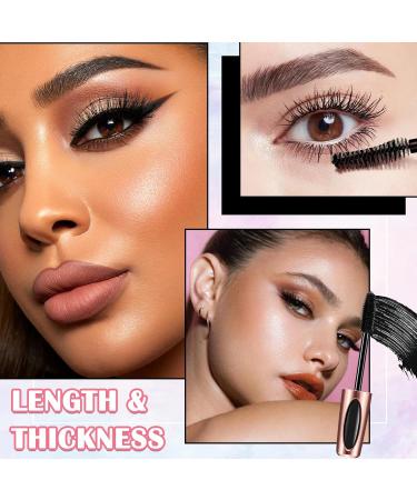 2 Pack 4D Silk Fiber Lash Mascara Lengthening and Thick Long Lasting Waterproof Mascara Set for Women All Day Smudge-Proof Mascara Volume and Length Black - Buy Online on GoSupps.com