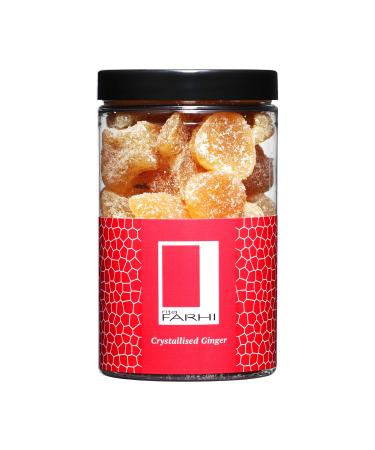 Rita Farhi Crystallised Ginger in a Luxury Gift Jar | Premium Ginger Sweets | Stem Ginger Chews | 280g