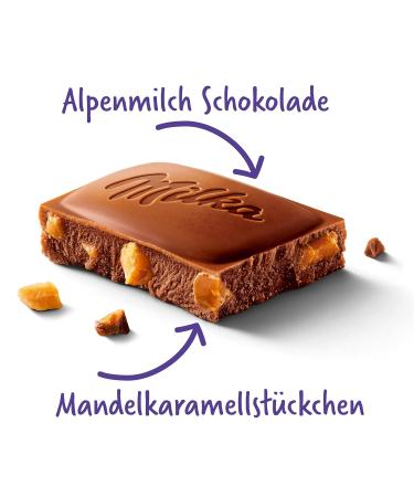 Milka Daim Chocolate with Daim Pieces Alpine Milk Chocolate with Almond Caramel Pieces - Pack of 4  - Buy Online on GoSupps.com