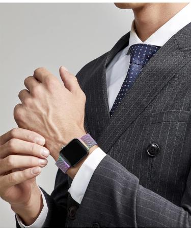 Rabini Metal Magnetic Band Compatible with Apple Watch 38mm 40mm 41mm 42mm 44mm 45mm 49mm  Rainbow Stainless Steel Mesh Loop Bands for iWatch SE Ultra Series 8 7 6 5 4 3 2 1 Women Men  Multicolor 1-Multicolor 38mm/40mm/41mm - Buy Online on GoSupps.com
