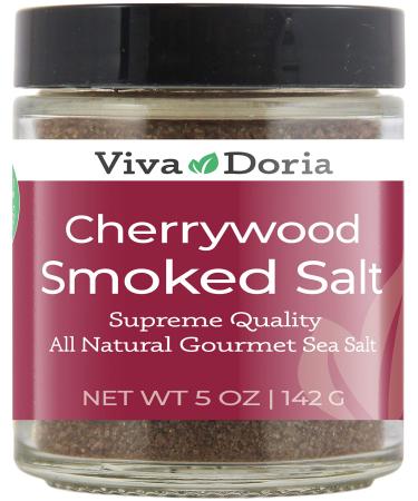 Viva Doria Cherrywood Smoked Sea Salt Fine Grain 5 Oz Glass Jar