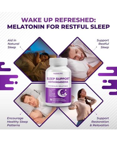 Sleep Support with Ashwagandha Magnesium Melatonin L-Theanine Valerian Chamomile Natural Sleep Aid* for Restful Sleep* Relaxation* & Restoration* Made in The USA 150 count (pack of 1) - Buy Online on GoSupps.com