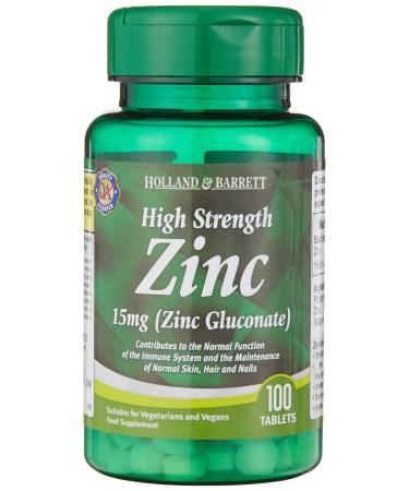 Holland & Barrett High Strength Zinc 15 mg X 2 (Zinc Gluconate)