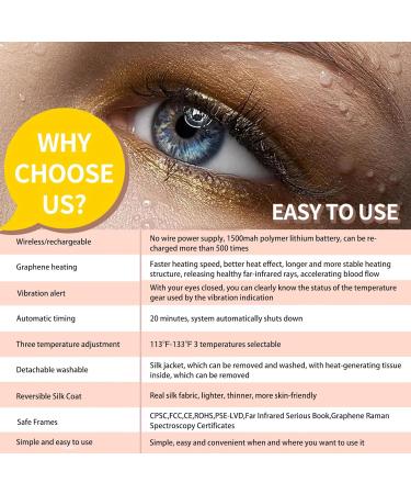 Miloney Heated Eye Mask - Cordless Washable Silk Sleep Mask for Relaxation & Travel | Perfect Gift for Birthdays & Valentine's Day - Buy Online on GoSupps.com