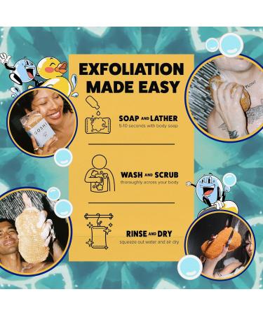 GOSHI Exfoliating Shower Sponge - Rip-Resistant Quick-Drying Bath Sponge for All Skin Types - Marigold Yellow - Made in Japan - International Shipping Available - Buy Online on GoSupps.com