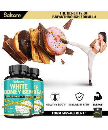 Pure White Kidney Bean Capsules - 4 Month Supply - 9050mg - Carb & Starch Blocker - 120 Count - Buy Online on GoSupps.com