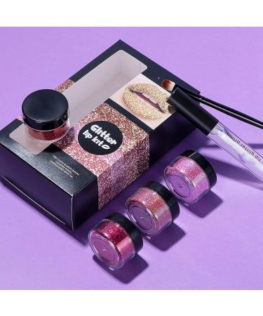 Glitter Lip Kit Stay Golden | Long-Lasting Liquid Lipstick Set | 4 Colors & Diamond Pearl Shimmer | Stay Golden Cosmetics - Buy Online on GoSupps.com