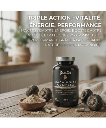 Maca Noire avec Ginseng 36 000mg - 120 g lules vegan (4 mois) - Complexe enrichi en Panax Ginseng L-Arginine Citrulline Zinc Vitamines B6 et B12 Poivre Noir - Extrait de racine de Maca (21:1) Maca noire complex - Buy Online on GoSupps.com