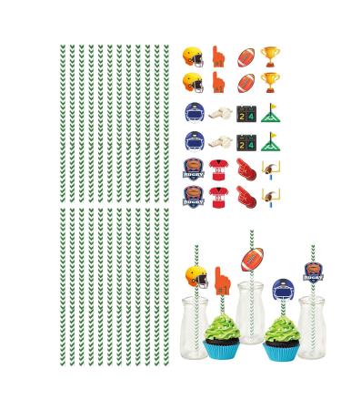 Parties Straws for Cocktails - Cocktail Drink Straws Decorations Parties Straw and Flag Decoration for Theme Parties Coffee Shop Ball Watching and Bar
