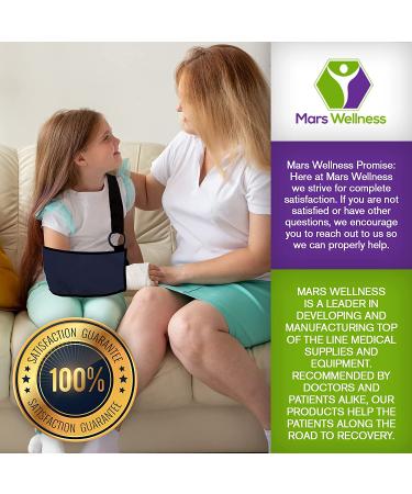 Mars Wellness Pediatric Kids Shoulder & Arm Sling - Adjustable Neck Support - Blue Small - Thumb Loop - Pack of 1 - Buy Online on GoSupps.com