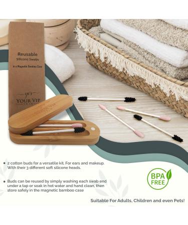 Your VIP Skin Reusable Cotton Swabs - Eco-Friendly Silicone Q Tips - 2x Wattstaben Ear Sticks for Sustainable Beauty - Buy Online on GoSupps.com