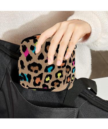 Colorful Leopard Print Sanitary Napkin Storage Bag - Portable Period Kit Pouch for Menstrual Cup, Nursing Pad, Tampons - Feminine Product Holder - Color 8 - Buy Online on GoSupps.com