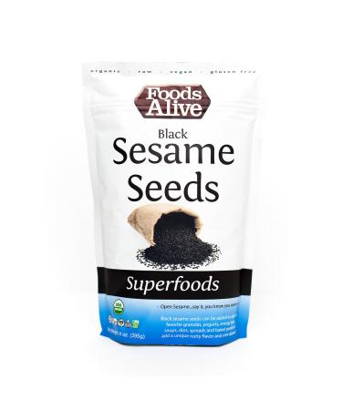 Foods Alive Superfood Organic Black Sesame Seeds 12 oz (338 g) - Buy Online on GoSupps.com