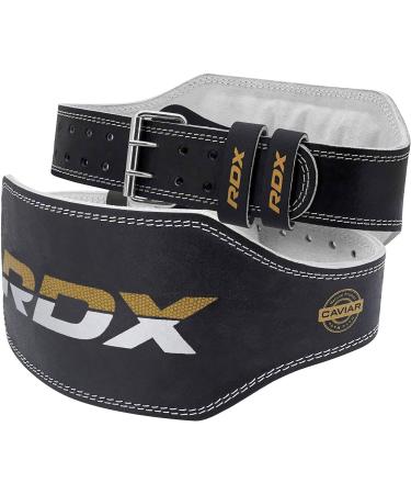 RDX 6 Weight lies buckle leather 10 adjustable holes strength training training belt powerlifiting fitness bodybuilding belt weight lifting upholstered weight lifting gym Belt men women black l suitable 29-33 inches