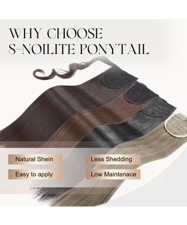S-noilite Trendy 23 Straight Wrap Around Ponytail Clip in Hair Extension - Dark Brown to Ash Blonde (23 Inch) | Long Popluar Style - Buy Online on GoSupps.com