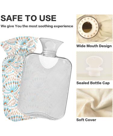 Naanle 2L Hot Water Bottle with Flower Motif Cover - Pain Relief for Menstrual Cramps Heat & Cold Therapy | Transparent & Large Design - Buy Online on GoSupps.com