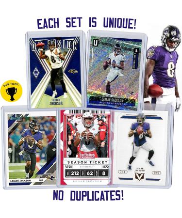 Lamar Jackson Football Card Bundle - Set of 5 Assorted Baltimore Ravens and Louisville Cardinals Mint Cards - Heisman MVP Quarterback Gift Set - Protected by Sleeve and Toploader - Buy Online on GoSupps.com