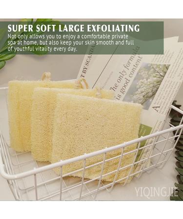 Natural Shower Loofah Sponge - Bath Exfoliating Body Scrubber - Soft & Easy Foaming Spa Lufa Sponges (2 Pack) - Buy Online on GoSupps.com