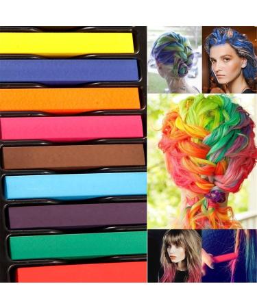 HMILYDYK Hair Chalks Set Glitter Temporary Non-Toxic Rainbow Colored Dye Pastel Kit Works on All Hair Colors Great Christmas Birthday Gifts for Girls Teens 24 Pcs - Buy Online on GoSupps.com