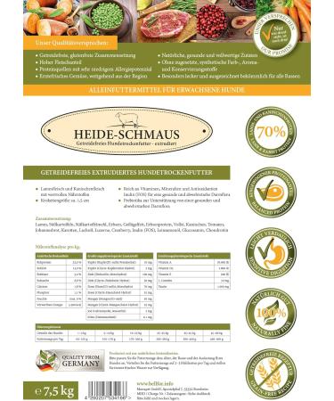 Bellfor Heide-Schmaus Grain-free lamb and wild rabbit croquettes High proportion of omega-3 fatty acids Rich in vitamins minerals and natural antioxidants 7.5 kg - Buy Online on GoSupps.com
