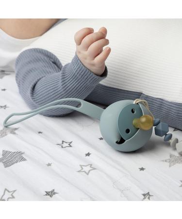 Bebe N Belle Baby Silicone Pacifier Holder - BPA Free, Elegant Charcoal Design | Stroller & Diaper Bag Attachment Case - Buy Online on GoSupps.com