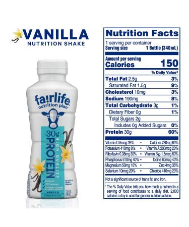 Fairlife Nutrition Plan Vanilla 11.5 fl oz 12pk - Pack of 12 - Buy Online on GoSupps.com