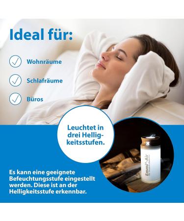 Emmi Air Ultrasound Mini Humidifier - Compact Room Fragrance Diffuser with 3 Moisture & Brightness Levels | 400ml for Bedroom Use - Buy Online on GoSupps.com