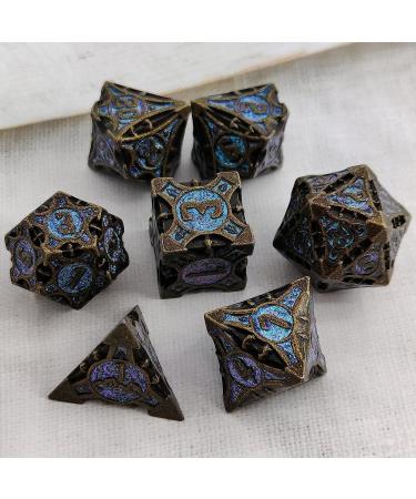 GIUADKXD Metal DND Dice Set - Rolling Blue Polyhedral Dice for D&D, Trpg, MTG - Game Accessories by Gunlan-1 - Buy Online on GoSupps.com