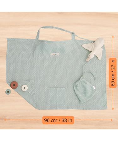 Bisoo Nursing Cover - Adjustable 100% Muslin Scarf Breathable & Multifunctional with Storage Bag - Ideal for On-the-Go Nursing - Mint Color - Buy Online on GoSupps.com