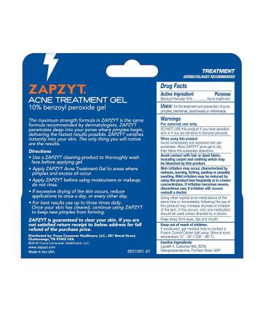 Zapzyt Acne Treatment Gel 1 Oz - Fast-Acting Acne Relief for Clear Skin | Shop Internationally - Buy Online on GoSupps.com