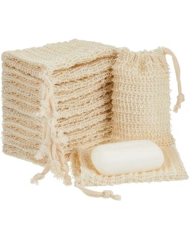 Cunhill Soap Saver Bag with Drawstring Exfoliating Pouch Sisal Soap Savers Mesh Soap Bag Foaming and Drying Soap Holder for Bath and Shower (50)
