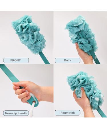2 Pack Bath Brush Set: Long-Handled Luffa Brush & Double-Sided Bristle Brush with Hooks - Buy Online on GoSupps.com