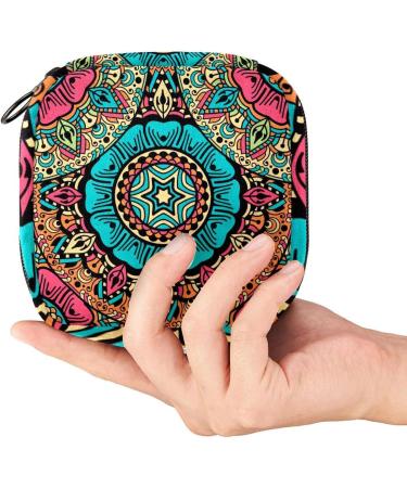 Vintage Indian Ethnic Mandala Menstruation Bag with Zipper - Stylish Women s Napkin & Tampon Collecting Bag in Color 6 - Buy Online on GoSupps.com