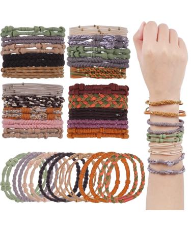 40 Pcs Boho Hair Ties for Women  Hair Tie Bracelet No Damage Hair Ties with Elastic for Thick Hair Thin Hair Curly Hair Ponytails