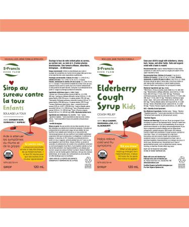 St. Francis Herb Farm Elderberry Cough Syrup for Kids | Cough Syrup to Provide Maximum Immune Support | Great-Tasting Cough Medicine | Elderberry | Wild Cherry Bark | Honey | 120 mL - Buy Online on GoSupps.com