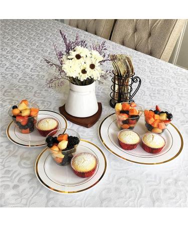 20 Pcs Gold Glitter Plastic Cups URMAGIC 9Oz Disposable Clear Plastic Cups Wedding Party Cups Disposable Wine Glasses Disposable Drinking Cup for Halloween Thanksgiving Christmas - Buy Online on GoSupps.com