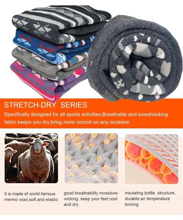 Fayhijun Merino Ski Socks for Men Women & Kids - Warm Breathable & Elastic - Perfect for Skiing & Snowboarding - Couples & Family Sizes 43-47 - Buy Online on GoSupps.com