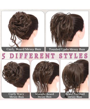 Fulang Hair 5-Pack - Large Wavy Bun Hair Parts with Rubber Bands | Stylish Updos & Messy Bun Extensions for Women - Buy Online on GoSupps.com