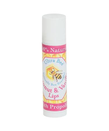 Ultra Bee Ultra Bee Moisturising Lip Balm 100% Natural Coconut & Vanilla 4.2g - Made in the UK