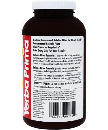 Yerba Prima Soluble Fiber Formula Powder 12 Ounce - Premium Dietary Fiber Supplement | Gluten Free, Non-GMO, Made in USA - Buy Online on GoSupps.com