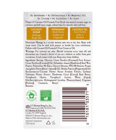 Palmer's Coconut Sugar Foot Scrub - 2.1 oz | Coconut Oil Formula | Exfoliating Foot Scrub - Buy Online on GoSupps.com