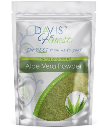Davis Finest Aloe Vera Powder for Hair Face and Skin Pure Natural Hydrating Moisturising Face Mask for Dry Chapped Itchy Damaged Problem Skin and Scalp - Rejuvenating Facial Mask 100g