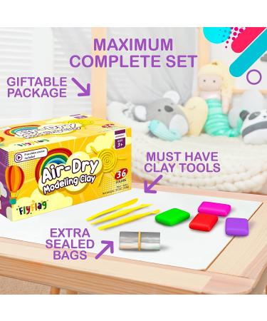 36 Colors Air Dry Clay Kit for Kids with Tools, Tutorials - Soft & Ultra Light Modeling Clay Set - Buy Online on GoSupps.com