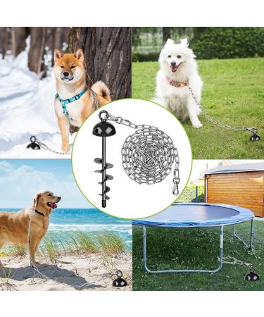 Lifeswell 15-Inch Dog Tie Out Stake & 30ft Heavy Duty Stainless Steel Chain for Dogs up to 125lbs | Perfect for Courtyard & Camping - Buy Online on GoSupps.com
