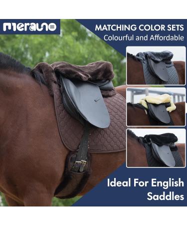 Merauno Sheepskin Horse Saddle Seat Saver Lambskin Horse English Saddle Seat Cover - Buy Online on GoSupps.com