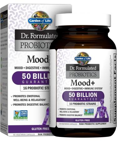 Garden of Life Dr. Formulated Probiotics Mood+ 60 Vegetarian Capsules - Buy Online on GoSupps.com