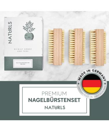 Naturls Premium Nail Brush 3x - Vegan FSC Buchenholz Scratch-Free Cleaning | Made in Germany - Buy Online on GoSupps.com