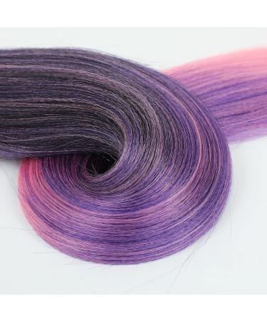 Antiensed Braid Hair Extensions - 6 Packs Yaki Texture Synthetic Fiber 26 Inch Crochet Hair in Black Purple Pink - Buy Online on GoSupps.com