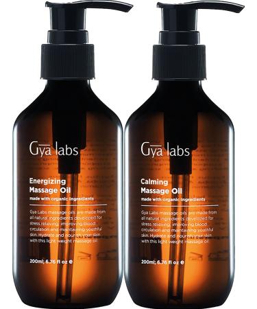 Gya Labs Energizing & Calming Massage Oil (200 ml) 2 in 1 Pack